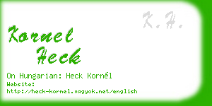kornel heck business card